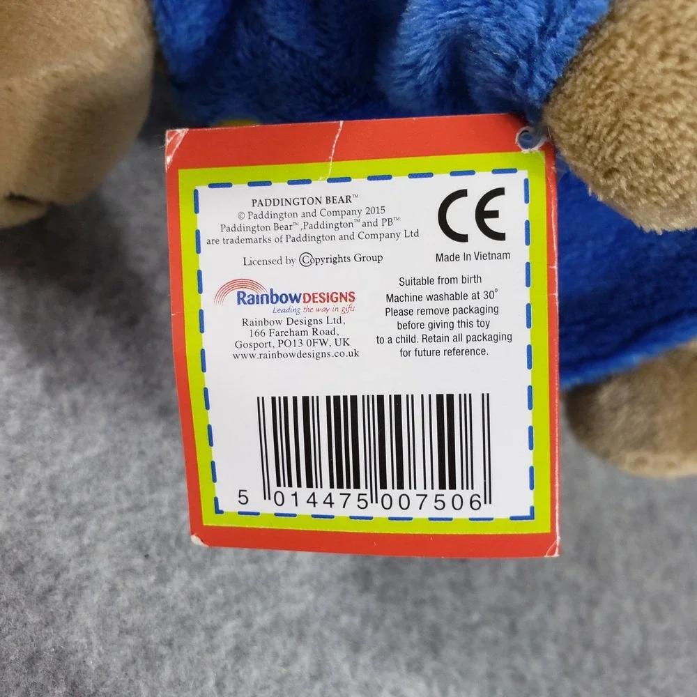 My First Paddington Bear Plush Toy Blue‎ Coat Red Hat Book 2015 Rainbow Designs